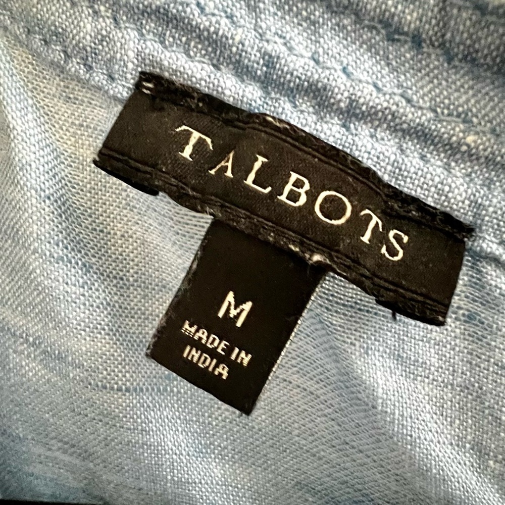 Talbots Linen Button Back Blouse - Picture 6 of 7